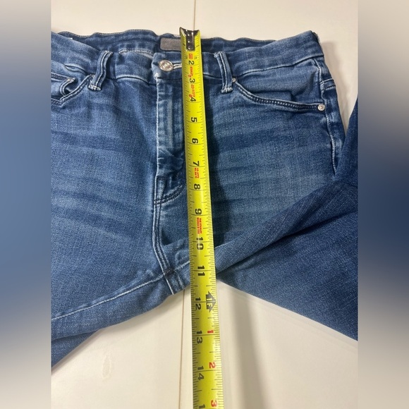 Mother Denim 29 high waisted looker ankle fray skinny Jeans stretch blue - Picture 6 of 15